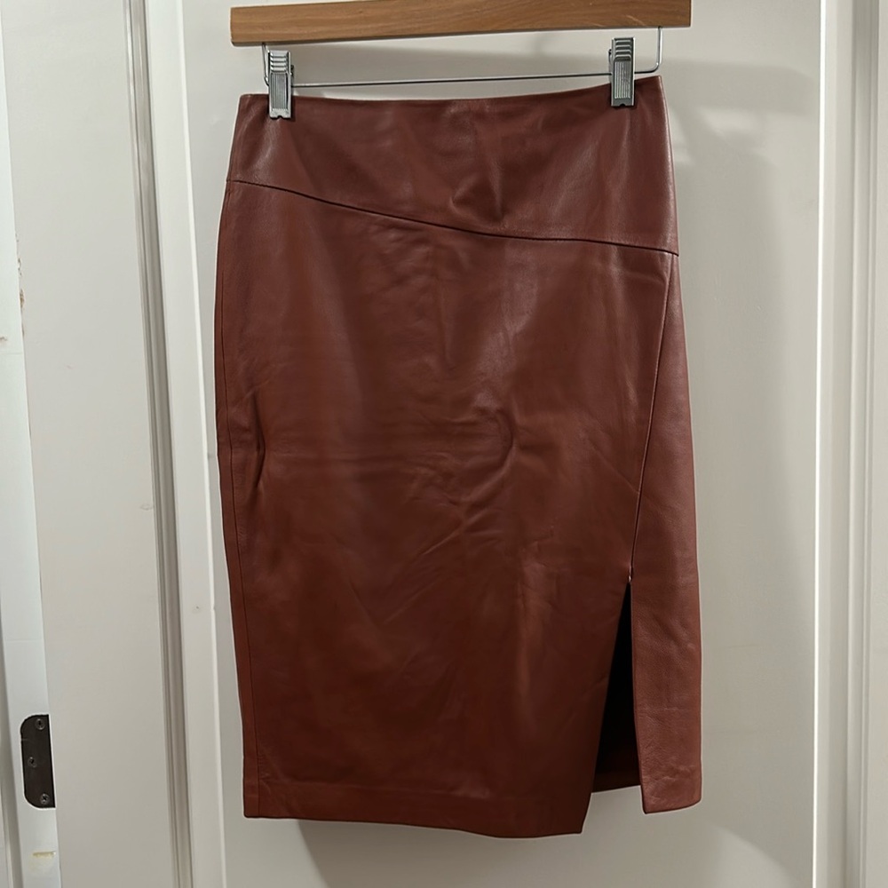 White House Black Market Leather skirt